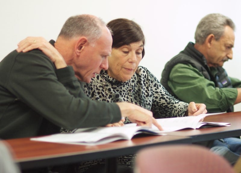 adults in classroom discussion