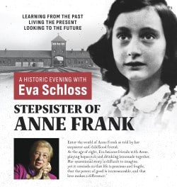 Eva Shloss and photo of Anne Frank