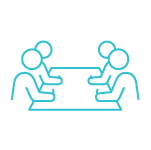 People Sitting Around Table Icon